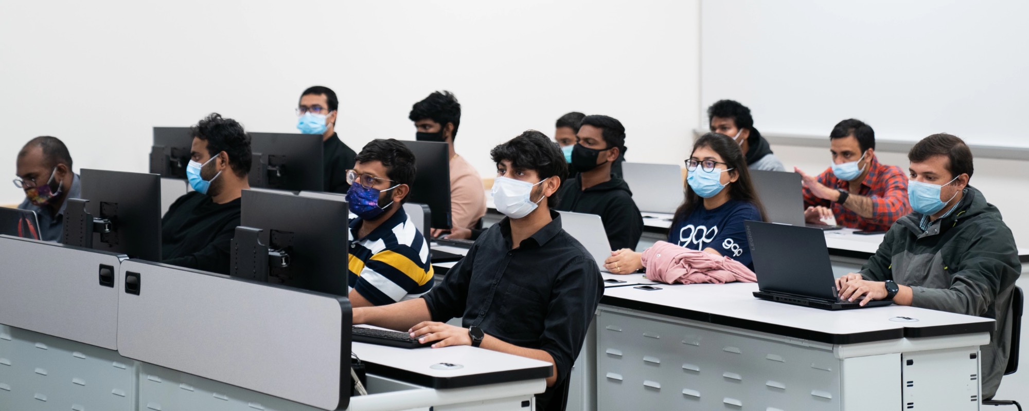 Students in lab space in DCIH